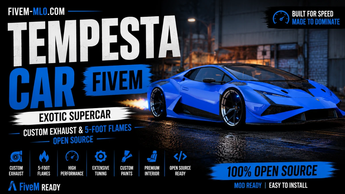 Tempesta Car FiveM | Exotic Supercar | Custom Exhaust & 5-Foot Flames | Open Source